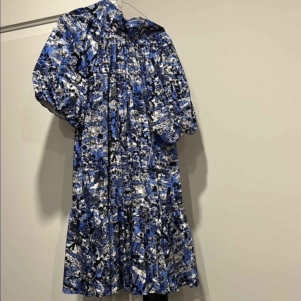 Kate Spade Blue and Black Abstract Print Dress